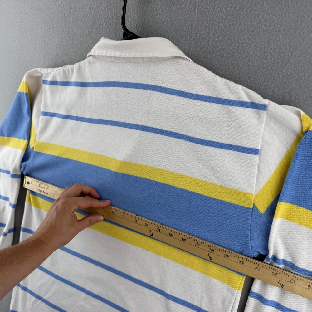 Vintage Adidas Rugby Shirt Mens Medium Cotton Long Sleeve Polo 90s Y2K - Picture 12 of 16